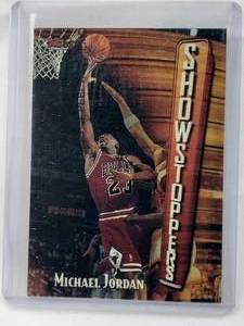 lot 244 image: Michael Jordan 1996 Topps Finest Showstoppers No. 271