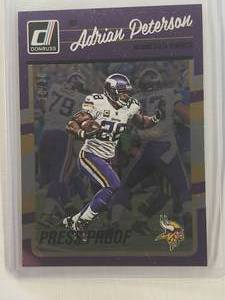 lot 266 image: Adrian Peterson 2016 Panini Press Proof Numbered 1010