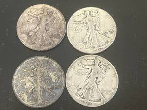 4 Liberty Half Dollars - 1941, 1942 (2), & 1945