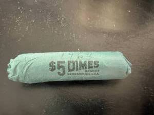 Roll (50) 1964 Roosevelt Dimes