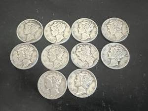 10 - 1942 Mercury Dimes