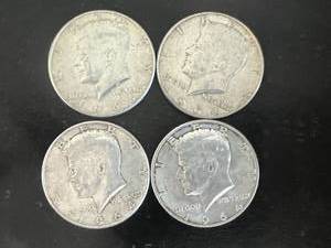 4 - 1964 Kennedy Half Dollars