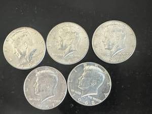 5 - Kennedy Half Dollars 40% Silver