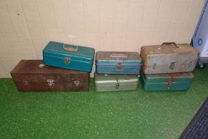 lot 338 image: 6 Metal Tackle & Tool Boxes