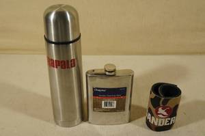 lot 50 image: Rapala Thermos, Flask and Gander Can Coozie