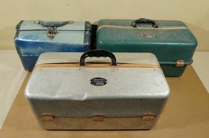 lot 94 image: 3 Metal Tackle & Tool Boxes