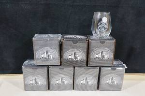 lot 157 image: 7 Lucky Shot Stemless Wine Glasses - 2nd Amendment