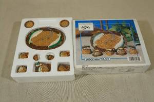 lot 158 image: Lodge Mini Resin Tea Set - Fishing Theme