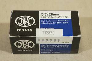 lot 161 image: 50 FNH 5.7 x 28mm 40 Gr Hornady V-Max Ammo
