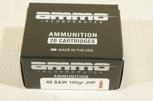 lot 162 image: 20 Ammo Inc .40 S&W 180 Gr JHP Ammo