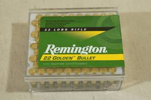 lot 164 image: 100 Remington Golden Bullet .22 LR Plated RN Ammo