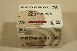 lot 166 image: 325 Federal Automatch .22 LR 40 Gr RN Ammo