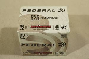lot 167 image: 325 Federal Automatch .22 LR 40 Gr RN Ammo