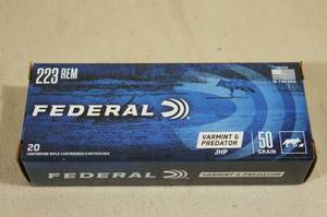 lot 170 image: 20 Federal Varmint & Predator .223 Rem 50 Gr JHP Ammo
