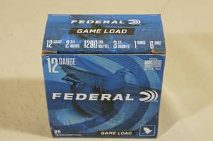 lot 181 image: 25 Federal Game Load 12 Gauge 2-34 6 Shot Shotshells