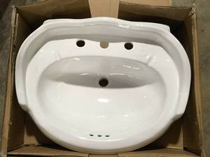 Glacier Bay Westminster 21 in. Pedestal Sink Basin in WhiteCustomer Returns See Pictures