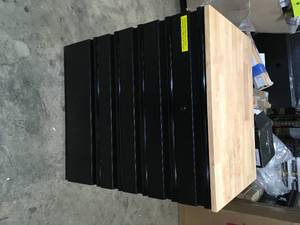 Husky Heavy Duty 18-Gauge Steel 5-Drawer Black Garage Base Cabinet  Customer Returns See Pictures