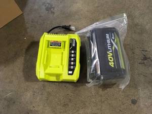 RYOBI 40V Lithium-Ion 6.0 Ah High Capacity Battery and Rapid Charger Kit   Customer Returns See Pictures