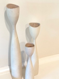 Trio of Danish Candle Wooden Holders