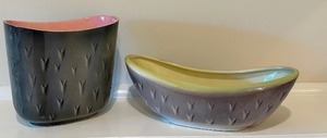 Two Vintage Mid Century Vintage Planters