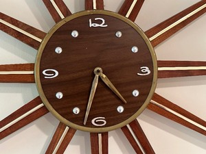 Mid Century Modern Vintage Starburst Wall Clock