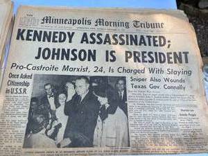 Vintage Newspapers Full of History including Vintage JFK Headline Newspapers