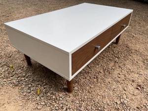 Vintage Mid Century Wooden Two Drawer Table