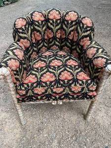 Vintage Upholstered Armchair Purchased from The Fountainbleu Hotel in Miami