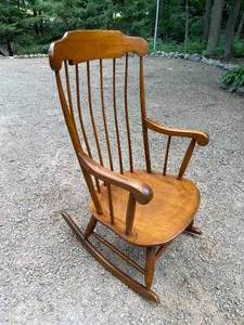 Spindle Backed Wooden Rocker