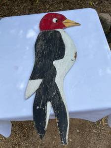 Rustic Hand Painted Double Sided Wood Pecker