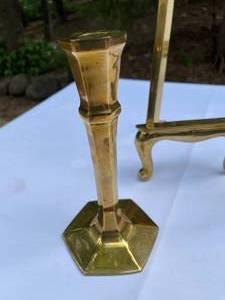 Brass Candle Holders and Easel