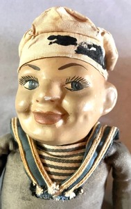Vintage Monkey Bell Boy Doll, Sailor Doll and Football Player Doll