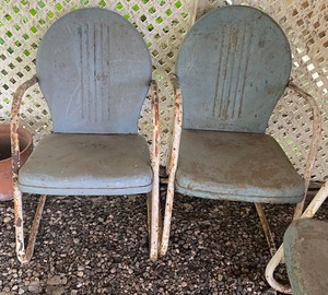 4 Vintage Metal Chairs