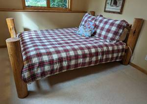 Queen Size Rustic Log Bed Frame