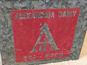 Vintage Alexandria Dairy Galvanized Metal Milk Cooler