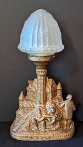 Vintage Brass and Glass Serenade Table Lamp