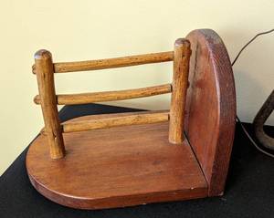 Iron Dinner Bell and Miniature Wood Fence Bookends