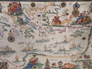 Framed Vintage Style Pictorial Map