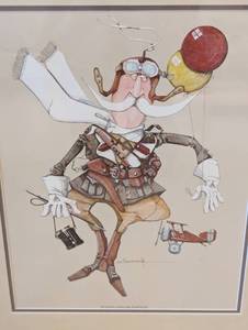 Whimsical Vintage Pilot Print by Cheesebrough