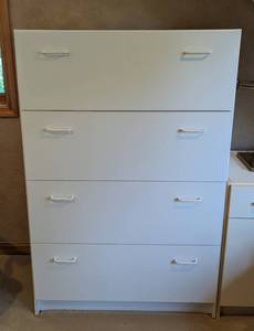 Pair of Two Drawer White Filing Cabinets