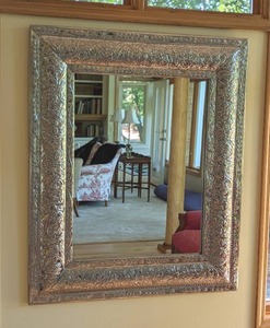 Very Large Decorative Silver Wall Mirror