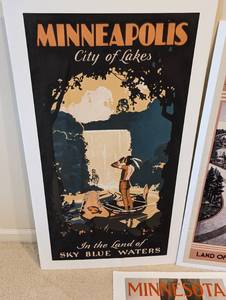 Thre Vintage Style Minnesota Lake Posters