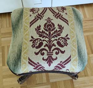 Vintage Carved Wood Footstool