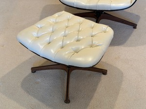 Bent Ply Faux White Tufted Leather George Mulhauser Chair
