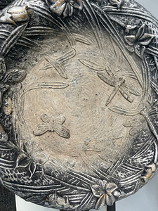 lot 27 image: 2 Metal Dragonfly Themed Bird Baths