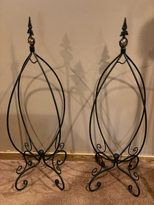 lot 46 image: Lot of 2 Metal Outdoor Plant Hangers
