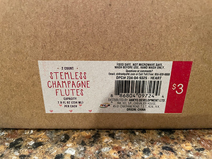 lot 65 image: Lot of 10 Stemless Glass Champaigne Flutes in Packaging