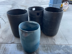 Plastic Drums used as Garbage Cans