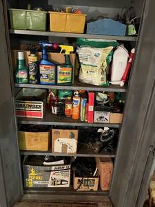 lot 14 image: Metal Storage Cabinet (72.5 x 36 x 18) with Contents