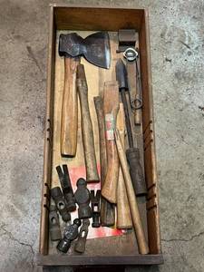 lot 36 image: Vintage Hatchet, Hammer Heads, and More